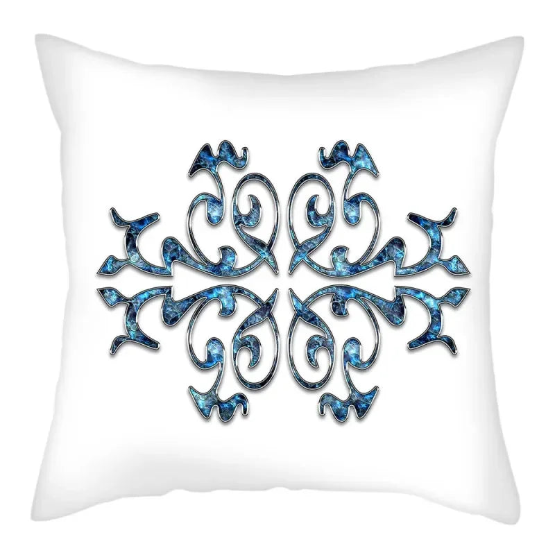Axyaa Blue Flower Pattern Pillow Case