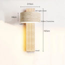 Axyaa Mid Century LED Wall Lamp Yellow Travertine Wood Light for Living Room