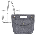 Axyaa Solid Color Felt Organizer: Multi-functional Wallet Insert for Bag & Cosmetic Storage