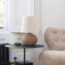 Axyaa Handmade Rattan Weave Table Lamp LED Fabric Shade Bedroom Study Decor
