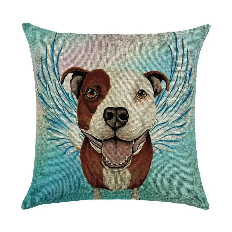Axyaa Cartoon Dog Linen Pillowcase 45*45cm