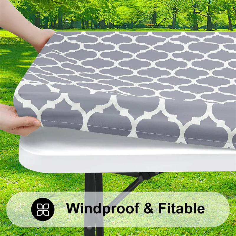 Axyaa Waterproof Elastic Fitted Table Cover for 4ft Tables - Indoor Outdoor