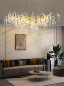 Axyaa Modern Luxury Crystal Chandelier LED Pendant Lights Glass Lighting