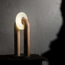 Axyaa Vintage Solid Wood Table Lamp with Dimmable Touch Control