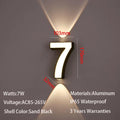 Axyaa 7W LED Wall Lamp Digit Number IP65 Modern Minimalism Style Aluminum Outdoor Light