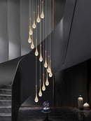 Axyaa Crystal Chandelier for Modern Duplex Living Room Attic Lighting