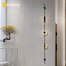 Axyaa Marble LED Wall Lights: Modern Black Metal Sconces for Home Decoration
