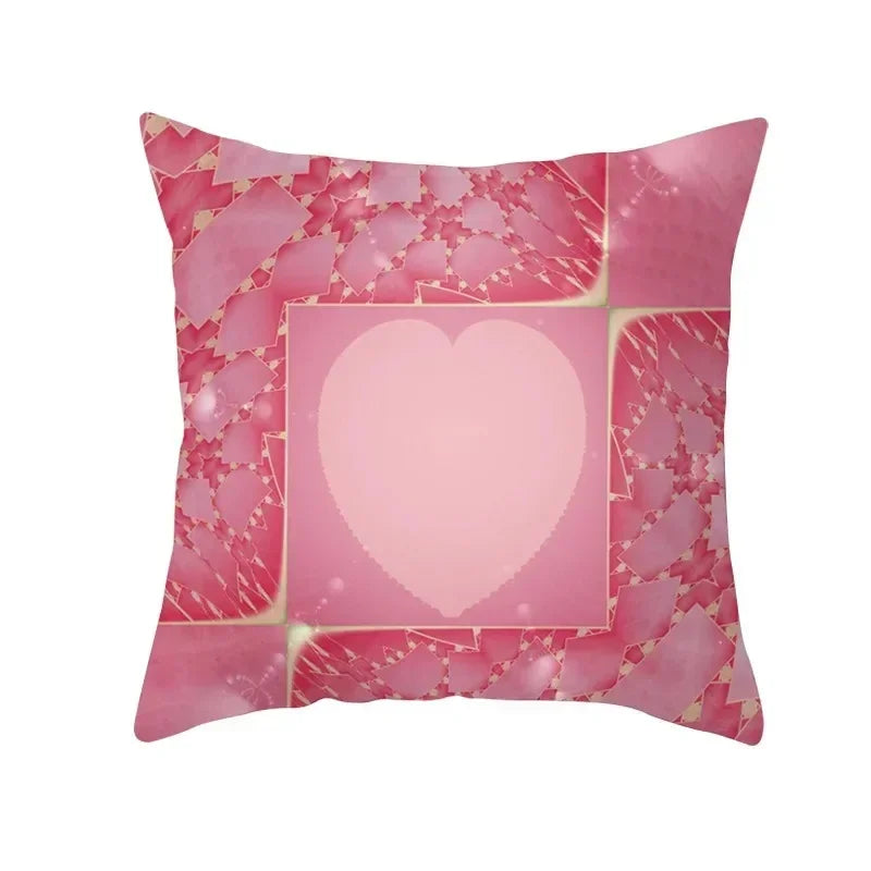 Axyaa Simple Love Print Couple Pillowcase for Sofa and Office Décor