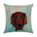 Axyaa Cartoon Dog Linen Pillowcase 45*45cm