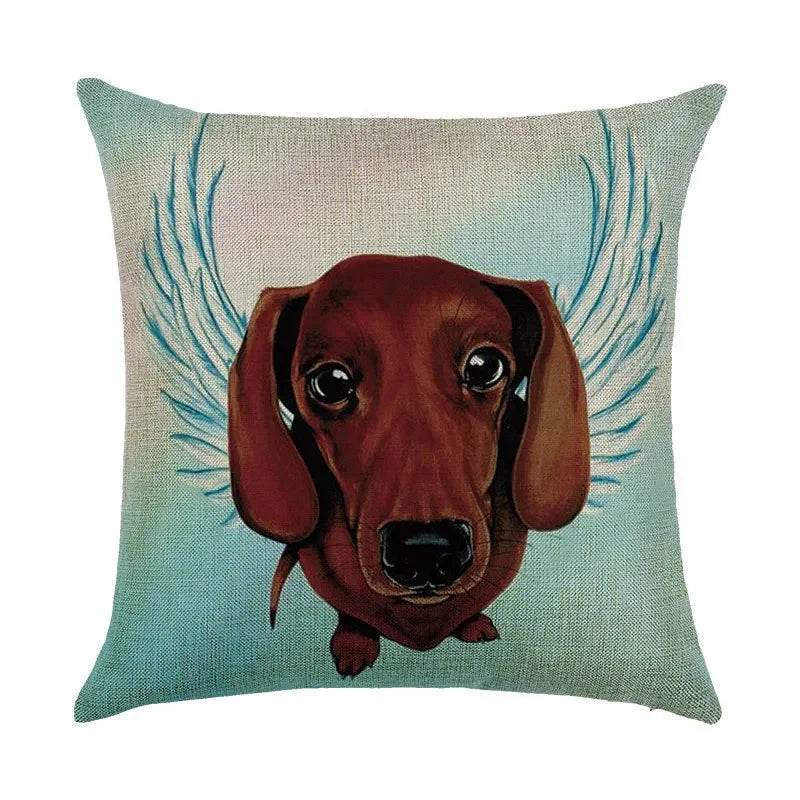 Axyaa Cartoon Dog Linen Pillowcase 45*45cm