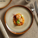 Axyaa Ceramic Plate Set: Irregular Kiln Steak Dessert Salad Snack Artistic Conception Tableware