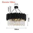 Axyaa Luxury LED Crystal Chandelier for Living & Dining Room - Black Tube Design