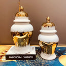 Axyaa European Light Luxury Ceramic Vase for Living Room or Hotel Soft Decor