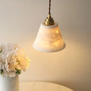 Axyaa White Ceramic LED Pendant Light Fixture with Copper Nordic Design
