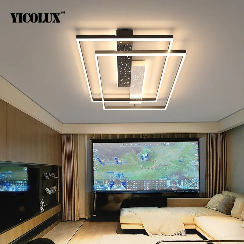 Axya Modern Black LED Ceiling Chandelier Light Fixtures