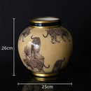 Handmade Porcelain Tiger Pattern Flower Vase by Axyaa