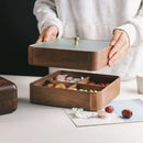 Axya Solid Wood Dried Fruit Candy Box Snack Tray Compartment Storage Box