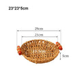 Axyaa Rattan Wicker Serving Baskets Set Tabletop Display Handle 10 Styles Khaki