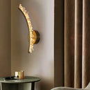 Axyaa Gold Metal Crystal Wall Sconce - Home Atmosphere Bedroom Decor