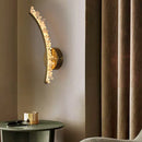 Axyaa Gold Crystal Wall Light: Luxe Stainless Steel Sconce for Home Decor
