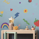 Axyaa Kids Fun Doodle Vinyl Wall Stickers - Bright Nursery Room Decor