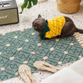 Axyaa Nordic Ethnic Tassel Rug: Cotton Linen Woven Mat for Bedroom, Living Room Decor