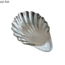 Axyaa Stainless Steel Shell Plate: Multi-Use Decorative Dish for Tableware and Storage