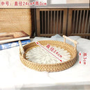 Axyaa Rattan Shell Basket Tray with Handle - Jewelry Storage & Living Room Organizer
