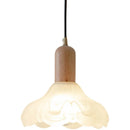 Axyaa Nordic Wood Glass LED Pendant Light for Dining Bedroom Balcony