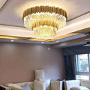 Axyaa Crystal Chandelier: Black Aluminum Luxury Pendant Light for Living Room and Hotel