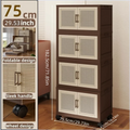 Axyaa 75cm Foldable Storage Cabinet with Wheels - Space-Saving Wardrobe & Home Organizer