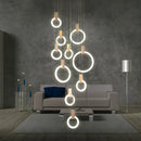 Axyaa Modern Circle Chandelier for Living Room Art Deco Restaurant.