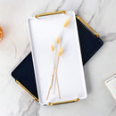 Axyaa Rectangular Plastic Tray with Handle for Home, Hotel, and Decor Use