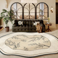 Axyaa Fluffy Green French Carpet: Soft, Waterproof Area Rug for Living Room & Bedroom