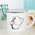 Axyaa Flower Mugs - Creative Enamel Coffee Cups Handle Drinkware for Wedding Gifts