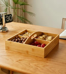 Axyaa Chinese Style Dried Fruit Box Snack Plate Melon Seed Solid Wood Gift Box
