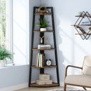 Axyaa Corner Wood Bookshelf Storage Shelves • Tribesigns Bookcase Elegant Rack