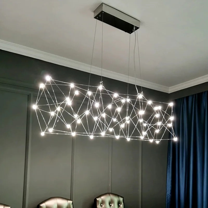 Axyaa Sky Star Long Bar Chandelier - Creative Luxury Design