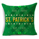 Axyaa St. Patrick's Day Four Leaf Clover Pillow Case in Green Series Home Decoration
