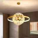 Axyaa Crystal Trumpet Flower Chandelier - Modern Minimalist Living Room Lighting