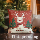 Axyaa Christmas Deer & Santa Pillow Covers for Sofa Bedroom Car