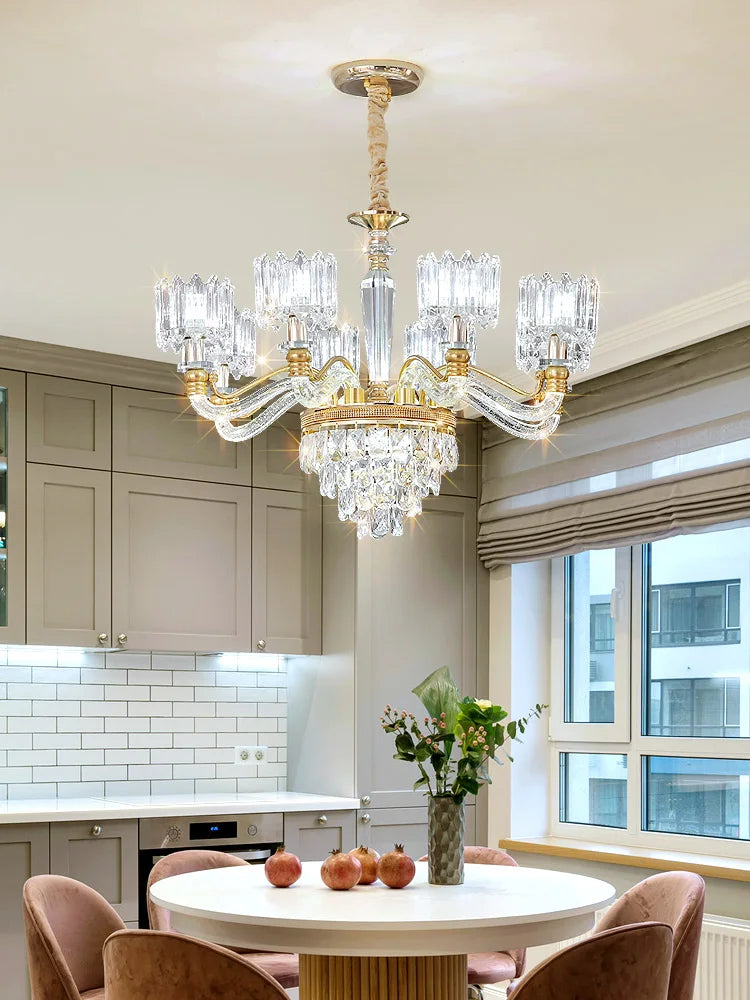 Axyaa Crystal Chandelier for Elegant Living Spaces