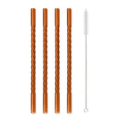 Axyaa Glass Straws Set of 4 - Eco-Friendly Reusable Cocktail Smoothie Accessories