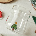 Axyaa 3D Christmas Theme Glass Mug 450ml - Ideal Gift for Girls, Kids, and Lovers