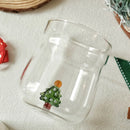 Axyaa 3D Christmas Theme Glass Mug 450ml - Ideal Gift for Girls, Kids, and Lovers