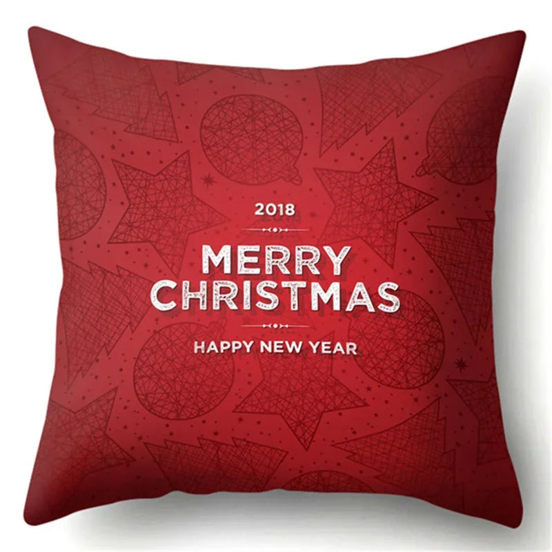 Axyaa Christmas Santa Claus Print Pillow Cover 45X45CM