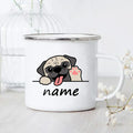 Axyaa Cartoon Panda Dog Enamel Coffee Mug Custom Name Kids Birthday Gift