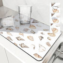 Axyaa Sea Shell Pearl Coffee Mat: Quick Dry Kitchen Drying Mat