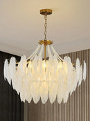 Axyaa French Feather Pendant Chandelier for Luxury Glass Home Decor