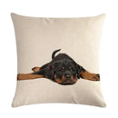 Axyaa Cute Pet Dog Pattern Linen Pillowcase for Home and Office Decor 45*45cm